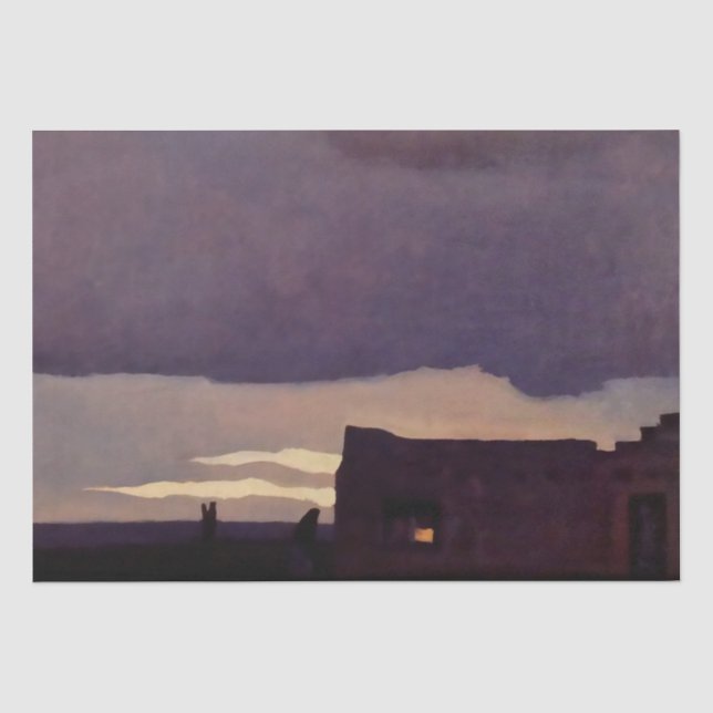 Papel De Seda Arte occidental “Tarde” de Maynard Dixon (Anverso)