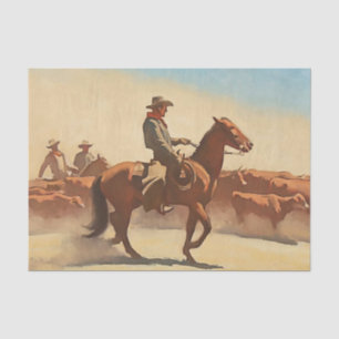 Papel De Seda Arte occidental “Trail Herd” de Maynard Dixon