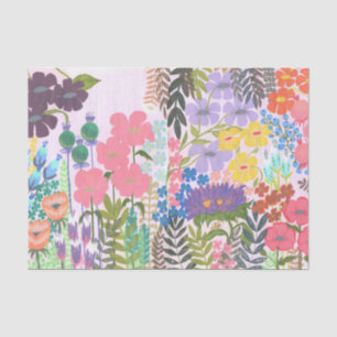 Papel De Seda Arte original de jardín de flores pintado