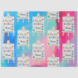 Papel De Seda Arte pintar arte artista pintar tema de cumpleaños