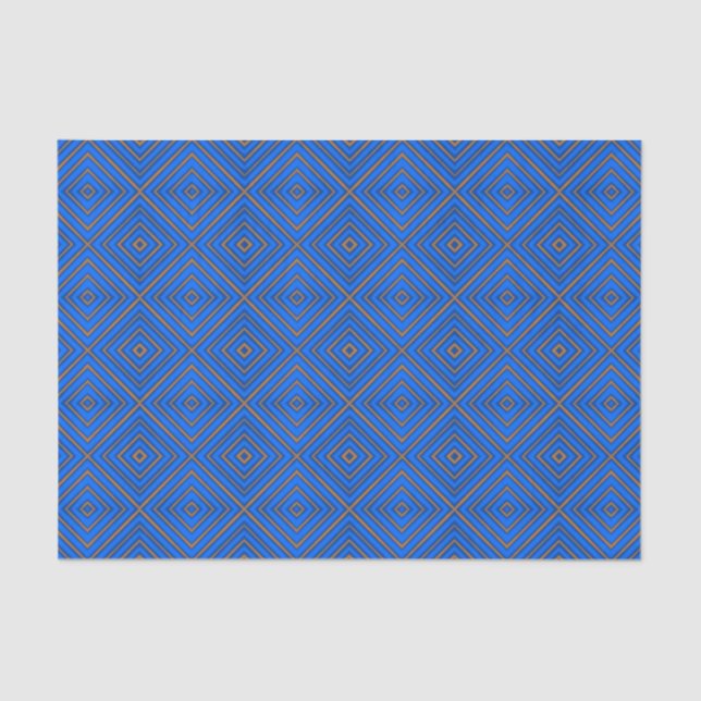 Papel De Seda Arte Pop Moderno Con Diamante Hipnótico Azul Y Nar (Anverso)
