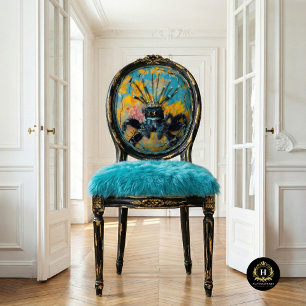 Papel De Seda Arte Real Azul Vintage Floral Peacock Spider