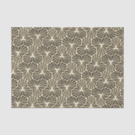 Papel De Seda Arte Retro Deco Beige Marrón Patrón Geométrico