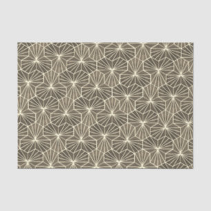 Papel De Seda Arte Retro Deco Beige Marrón Patrón Geométrico