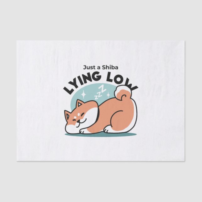 Papel De Seda Arte Shiba Inu relajado: Solo un Shiba bajo tierra (Anverso)