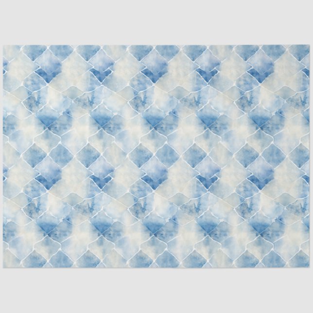 Papel De Seda Arte textil japonés azul shibori n° 6 (Anverso)