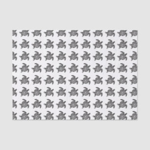 Papel De Seda Arte tribal de tortuga en blanco y negro