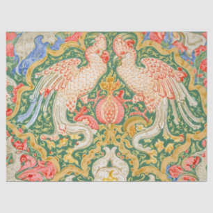 Papel De Seda Arte vintage de cacatúa y pavo real de Walter Cran