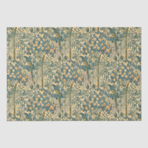 Papel De Seda Arte vintage de Walter Crane de guacamayo y frutas