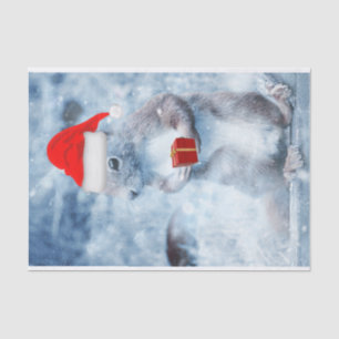 Papel De Seda Artes de decoupage de ardilla de Santa de Navidad