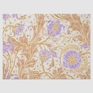 Papel De Seda Artes y Oficios Walter Crane Arte Floral Púrpura