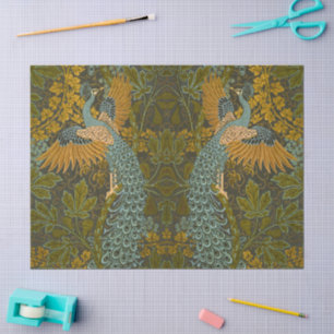 Papel De Seda Artes y Oficios Walter Crane Patrón de Pavo Real