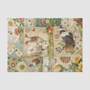 Papel De Seda Artesanía de animales de granja Patchwork Cottagec