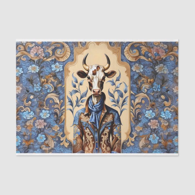 Papel De Seda Artesanía de arte de vaca occidental (Anverso)