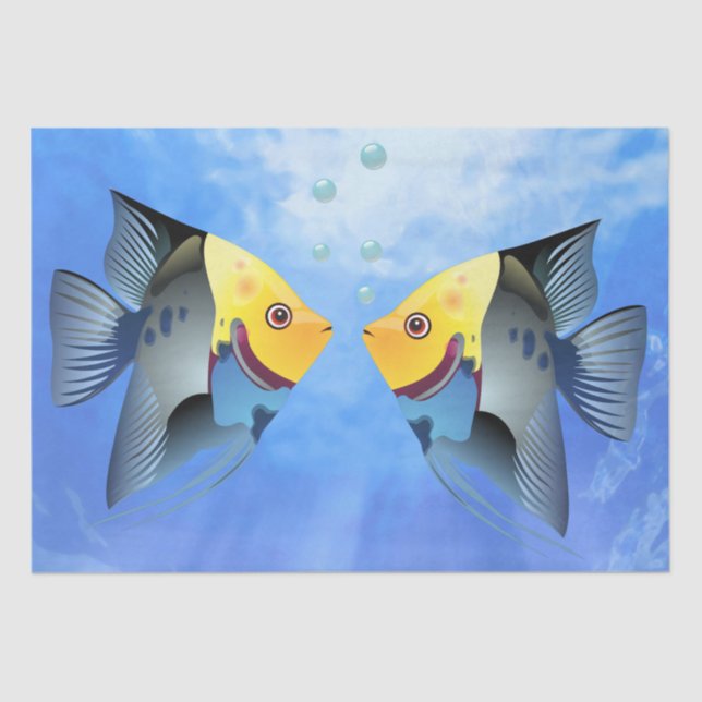 Papel De Seda Artesanía de descomposición de peces tropicales (Anverso)