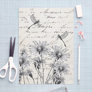 Papel De Seda Artesanía de descontaminación con flores silvestre