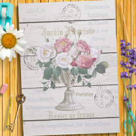 Papel De Seda Artesanía francesa de moda Ephemera de madera rúst