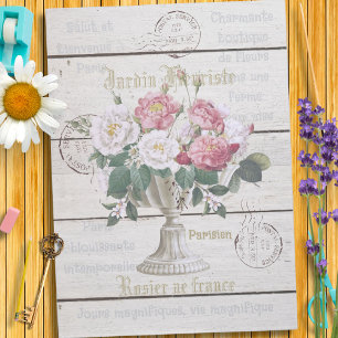 Papel De Seda Artesanía francesa de moda Ephemera de madera rúst