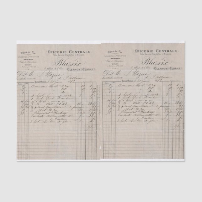 Papel De Seda Artesanía o regalo de descontaminación de facturas (Anverso)