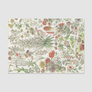 Papel De Seda Artesanos antiguos de desconchado floral de época