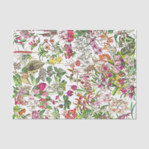 Papel De Seda Artesanos antiguos de desconchado floral de época