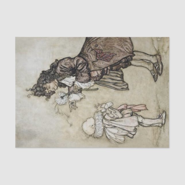 Papel De Seda Arthur Rackham Art de "The Little White Bird" (Anverso)