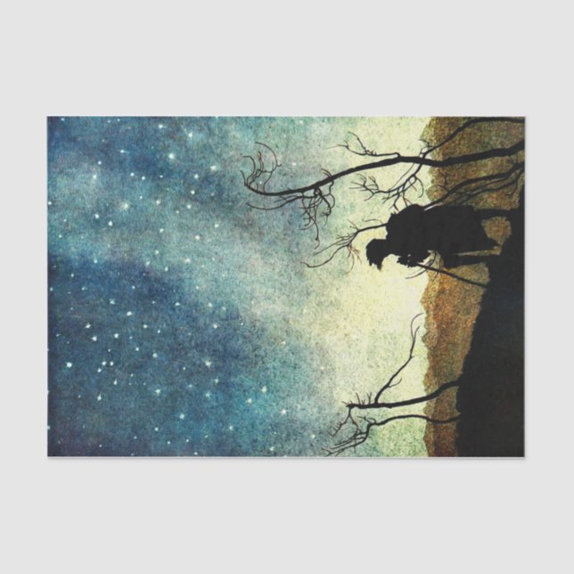 Papel De Seda Arthur Rackham Ilustracion NIght Silhouette (Anverso)