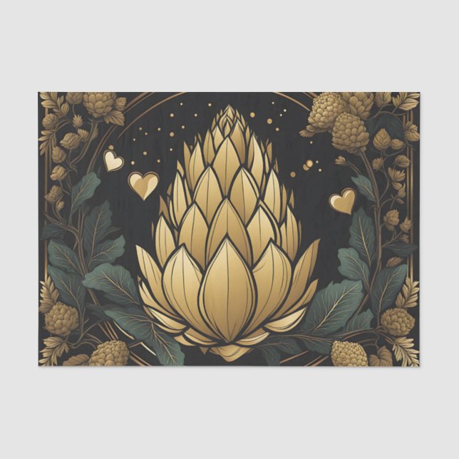 Papel De Seda Artichoke de oro de lujo (Anverso)