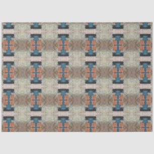 Papel De Seda Artista Beige Azul Naranja Gran Abstracto Geométri