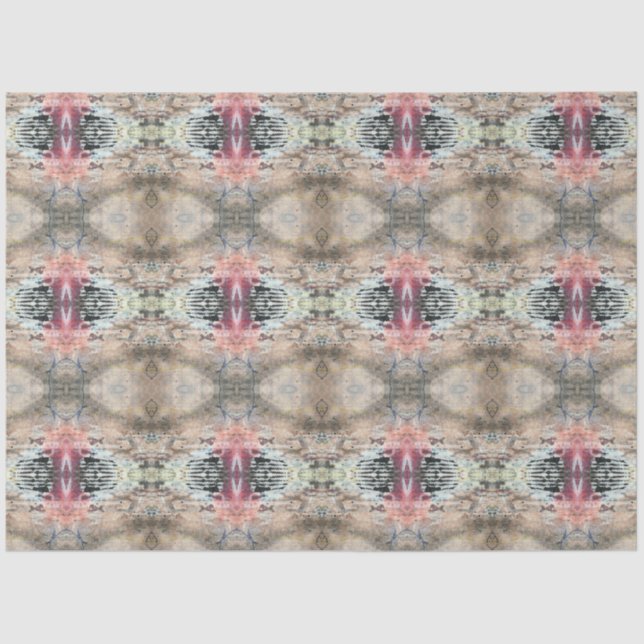 Papel De Seda Artista Beige Rosa Grande Abstracto Geométrico (Anverso)