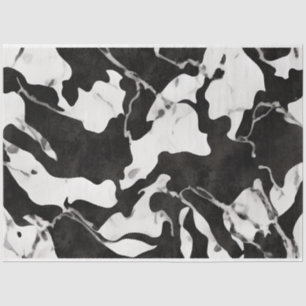 Papel De Seda Artista Blanco Negro Gran Abstracto Mármol 1f
