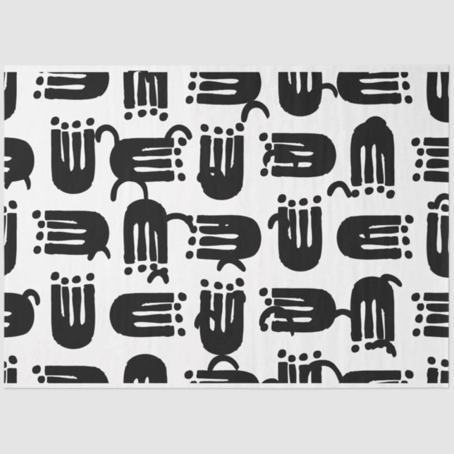 Papel De Seda Artista blanco negro gran tela de peine (Anverso)