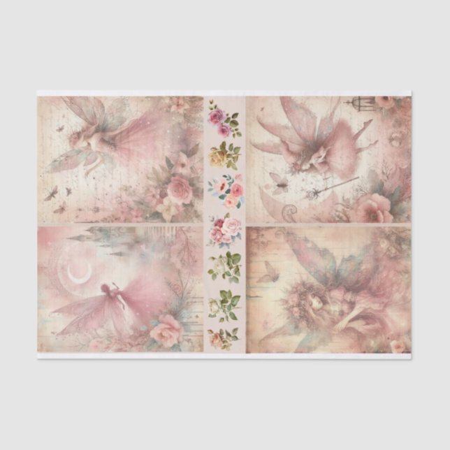 Papel De Seda Artista de medios mixtos Collage de hadas de revis (Anverso)