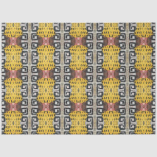 Papel De Seda Artista Maroon Amarillo Grande Abstracto Geométric