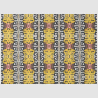 Papel De Seda Artista Maroon Amarillo Grande Abstracto Geométric