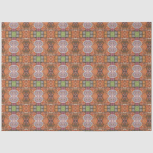 Papel De Seda Artista Naranja Blanco Grande Abstracto Geométrico