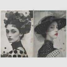 Artistas medios mixtos Black White Grandes rostros