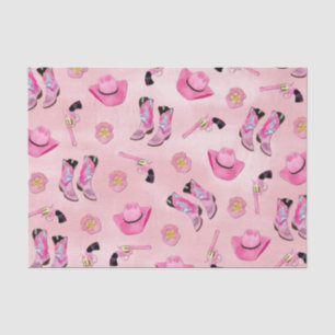 Papel De Seda Artsy Cute Girone Pink Verde azulado Cowgirl Water