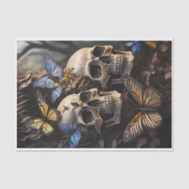 Papel De Seda Ascenso de Almas, Mariposas y Calaveras Góticas