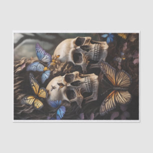 Papel De Seda Ascenso de Almas, Mariposas y Calaveras Góticas