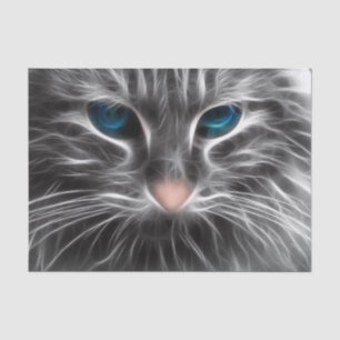 Papel De Seda Asombrosa cara de gato de ojos azules