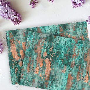 Papel De Seda Aspecto Metalizado de la cosecha de cobre patina c