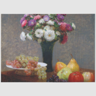 Papel De Seda Asters and Fruit, Henri Fantin-Latour