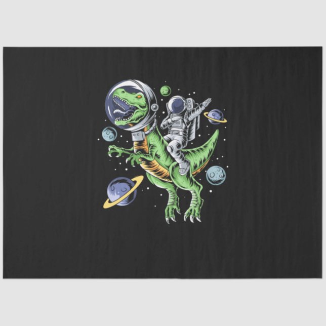 Papel De Seda Astronauta montando T-Rex Dinosaur Astro T-Rex Spa (Anverso)