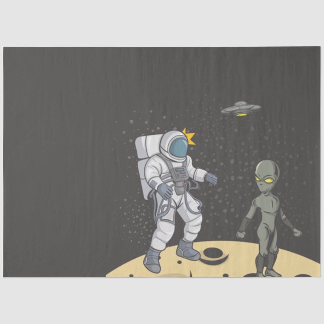 Papel De Seda Astronauta y alienígena (Anverso)