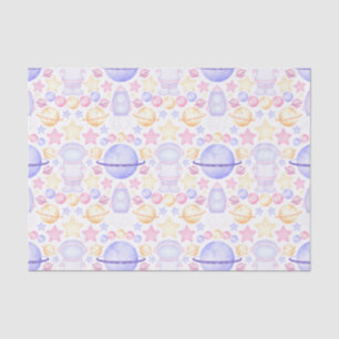 Papel De Seda Astronautas del espacio acuático color rosa lindo