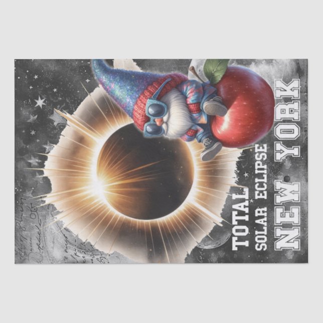 Papel De Seda Astronomía del eclipse solar Gnome celeste (Anverso)