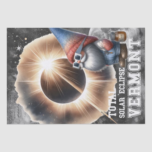 Papel De Seda Astronomía del eclipse solar Gnome celeste (Anverso)