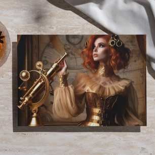 Papel De Seda Astrónomo dorado Steampunk victoriano decoupage