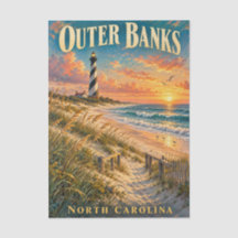 Atardecer del faro de Outer Banks Carolina del Nor
